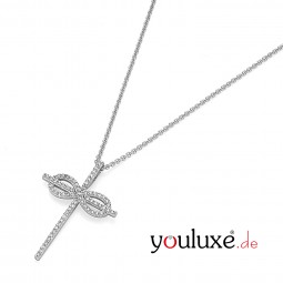 Kreuz Schmuck Anhänger + Kette 925 Sterling Silber Infinity