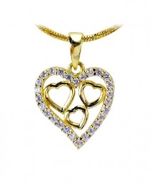 Gold Anhänger Herz 585 Gold Gelbgold mit Zirkonia