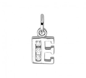 Buchstaben als Kettenanhänger E aus 925 Sterling Silber rhodniert