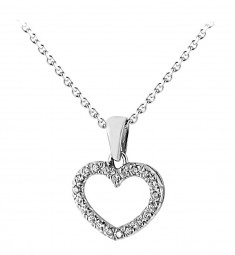 Kette mit Herzanhänger Weißgold 585