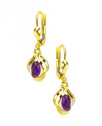 Damen Ohrhänger Amethyst Gold 585 - Brisuren Ohrschmuck