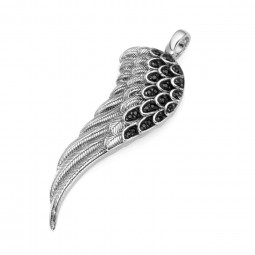 Engel Flügel Zirkonia schwarz Anhänger Kettenanhänger 925 Silber