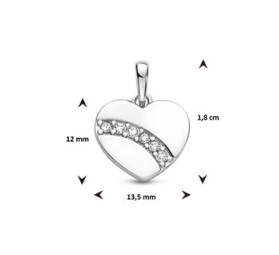 Anhänger Herzen im Herz - Sterling Silber - Zirkonia - Weiss