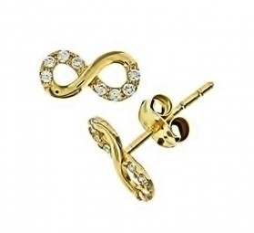 Damen-Ohrstecker Infinity Unendlichkeit symbol 14 Karat 585 Gold