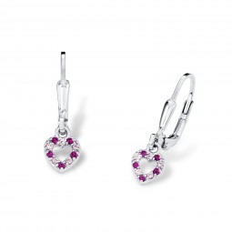 Prinzessin Lillifee Ohrhänger Herz Silber 925 rhodiniert