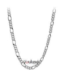 Damen & Herren Halskette 585 Weißgold Figaro Stil