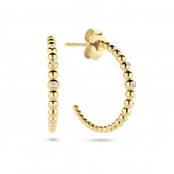 Damen Halbcreole 925 Silber Goldplattiert