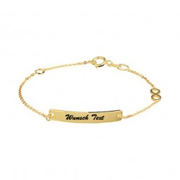 Gravurarmband, Identarmband für Kinder mit Unendlichkeitszeichen, 585 Gold