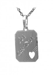 Gravur platte 8 ecken mit Gestanzten Herzen Anhänger Silber