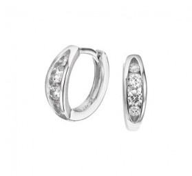 Damen Creolen Elegante Ring-Ohrringe aus 925 Sterling Silber rhodiniert