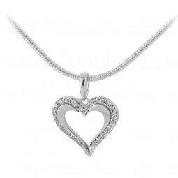 Herz Anhänger 30 Zirkonia - Silber 925/000