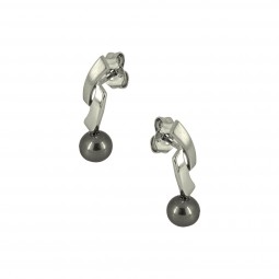 Ohrstecker 585 Weißgold miit 2 Tahiti-Perlen