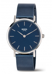 Boccia Damen Analog Quarz Uhr mit Leder Armband 3273-07