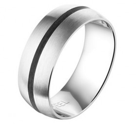 Edelstahl Ring Herren Schwarz