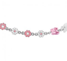 Blumen Kinder-Collier Halskette 925 Sterling Silber Schmuck, Kinderschmuck