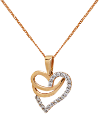 Anhänger Rosegold Herz mit Kette 585 Gold