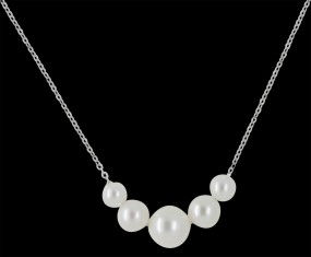 Perlenkette & Collier Akoya Perlen aus 750 Gold Weißgold