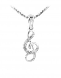 Anhänger Notenschlüssel 14 Karat (585) Weissgold