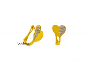 Herz Ohrringe Halb-Creolen 916/22 K Gelbgold