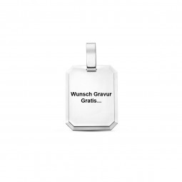 Gravurplatte 8 eckig 925 Sterlingsilber rhodiniert