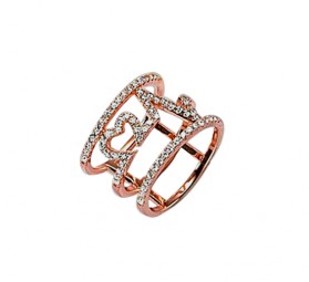 Ring Herzschlag aus 925er Silber Roségold