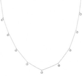 Colliers mit 9 Zirkonia Anhänger 925 Silber