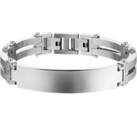 Personalisierte Armband Namen Gravur Armband Edelstahl für Herren massive Gravurplatte