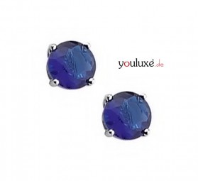 Damen-Ohrstecker rund Königs-blau 925 Silber