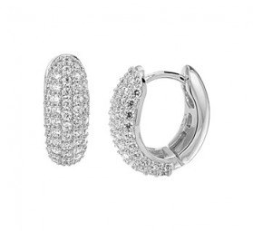 Damen Creolen Silberfarbig 925 Sterling Silber rhodiniert