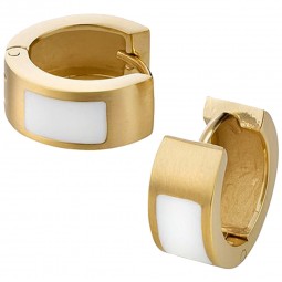 Creolen Edelstahl PVD gold und weiß