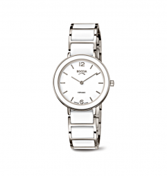 Boccia Damen Uhr 3311-01 Keramik weiss mit Saphirglas