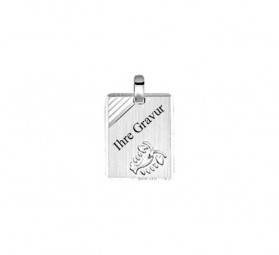 Sternzeichen Anhänger Krebs mit Gravurplatte aus 925 Sterlingsilber rhodiniert Diamantiert