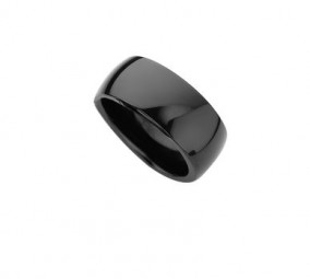 Unisex Ceramic Ring Schwarz Glänzend