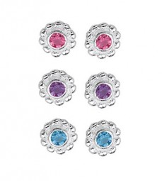 kinder Ohrstecker mit Strasssteine 925 Silber