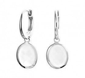 Mondstein Creolen Ohrringe 925 Silber rhodiniert