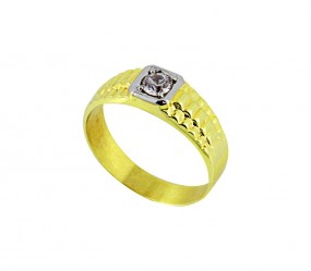 Goldring Herrenring 585 Gold mit zirkonia