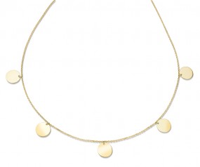 Damen Collier mit 5 Plättchen 10mm Silber 925/000 vg