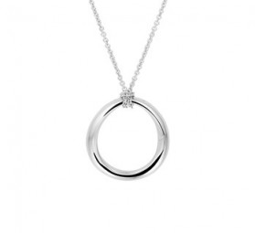 Damenkette mit Oval Anhänger Silber 925 Silber rhodiniert