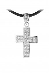 Damen Kreuz Anhänger 925 sterlingsilber Rhodiniert