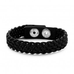 Lederarmband Geflochten Armband Elegant Herren schwarz