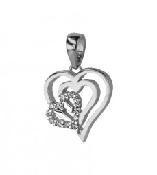 Herz Anhänger Gold 585 Weißgold