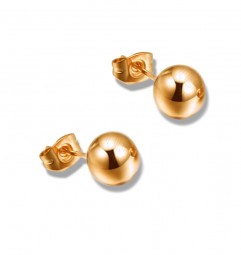 Damen & Kinder rosegold - Ohrringe im glänzenden Kugel aus 925 Silber