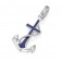 Anker Anhänger Silber 925 mit blau Kaltemaille