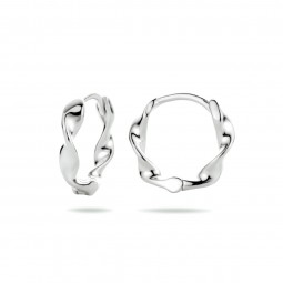 Damen Ohrringe Creolen geschwungenen 925 Sterlingsilber