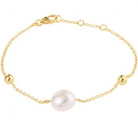 damen armband mit perle 925 silber gold plattiert