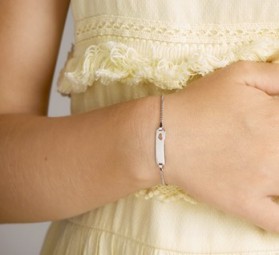 Kinder ID Armband in 585 Gold Weissgold