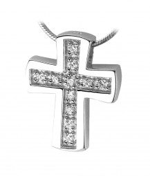 Damen-Anhänger Kreuz Zirkonia weiß 925 Sterling Silber