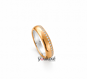 Rosegold 585 Gold Damenring mit Zirkonia