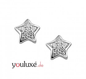 Damen Ohrstecker Stern, 925er Silber