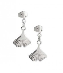 Ginkgo-Blatt Ohrstecker aus 925 Silber